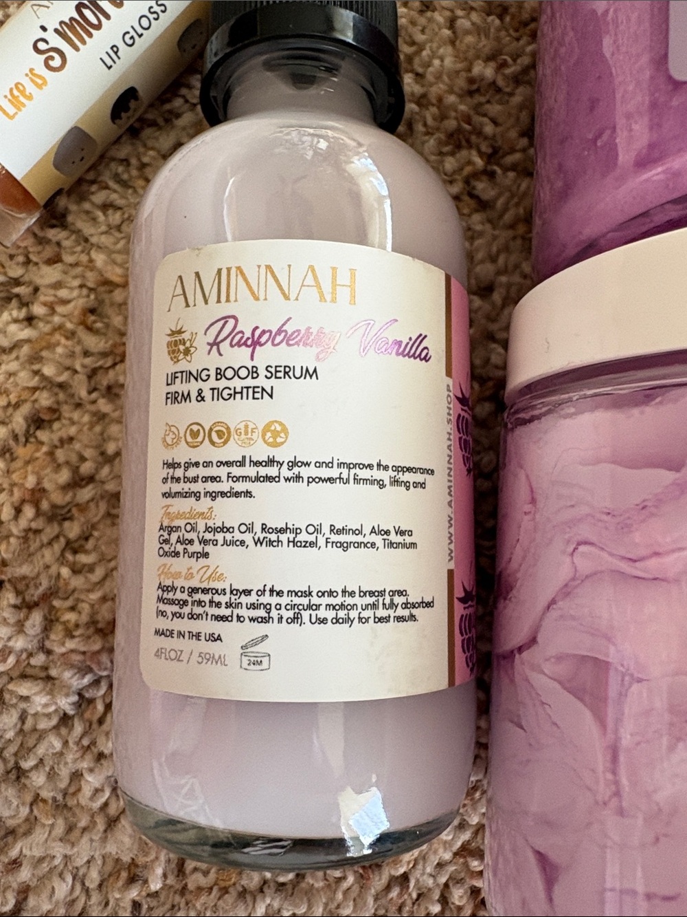 AMINNAH Lavender & Pink Whipped Body Butter Duo - Hydrating Body Moisturizer - Picture 7 of 7